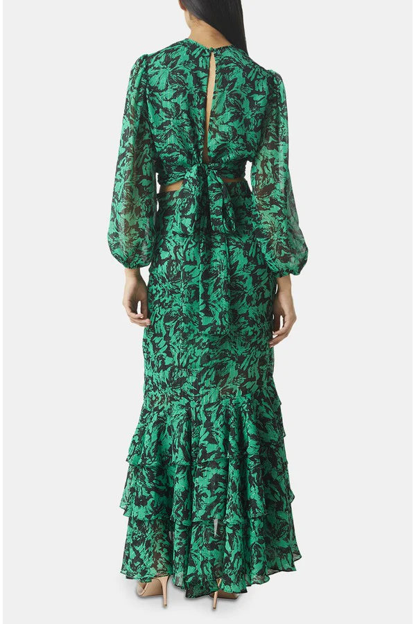 Misa Veronique Skirt in Emerald Abstract