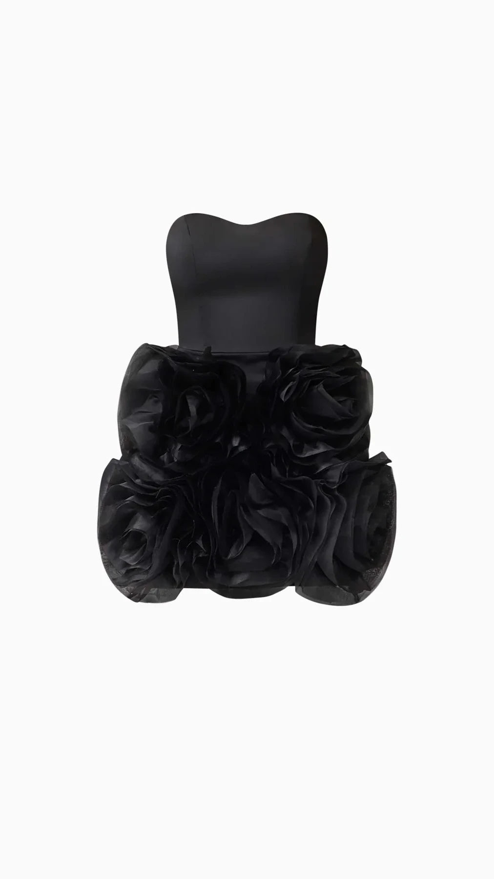 Elliatt Asher Strapless Flower Mini Dress in Black