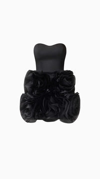 Elliatt Asher Strapless Flower Mini Dress in Black