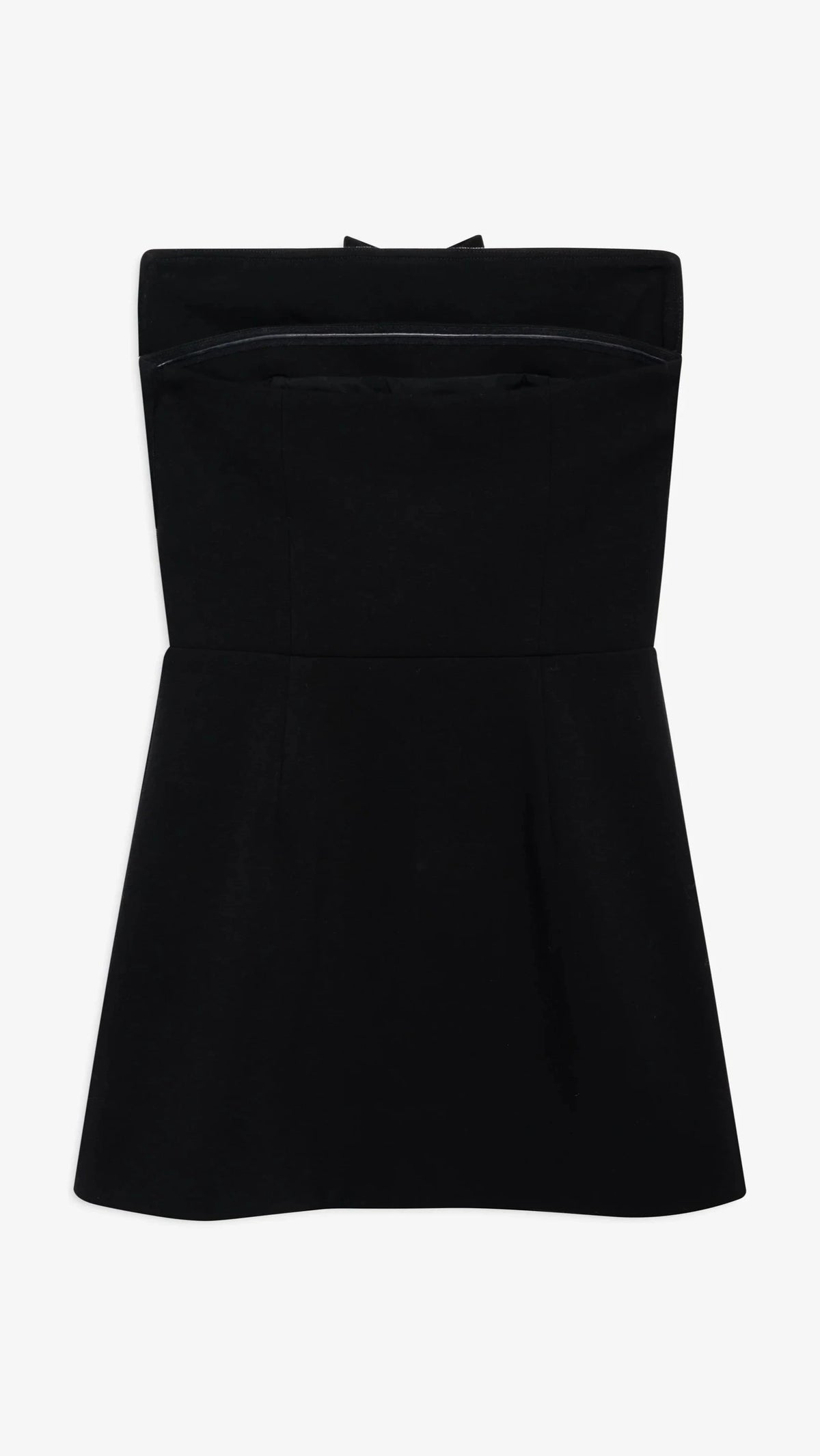 For Love & Lemons Josie Strapless Bow Mini Dress in Black/White