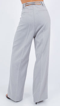 Suite201 Pinstripe Trousers in Grey