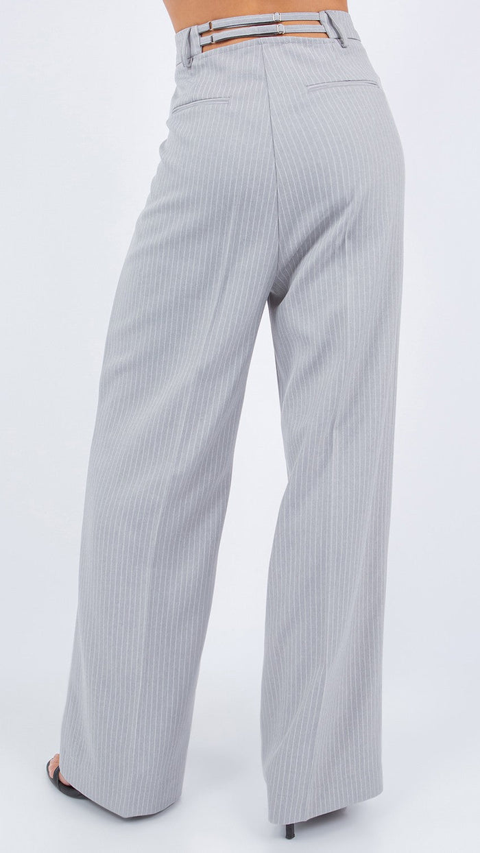 Suite201 Pinstripe Trousers in Grey