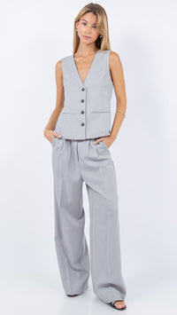 Suite201 Pinstripe Trousers in Grey
