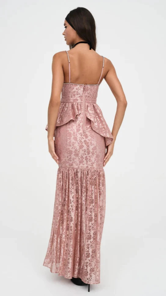 For Love & Lemons Shai Lace Gown in Blush Suite 201 For Love & Lemons Shai Lace Gown in Blush Suite 201