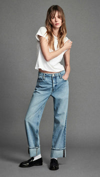 Frame Denim The Slouchy Straight Wide Cuff in Ziggy