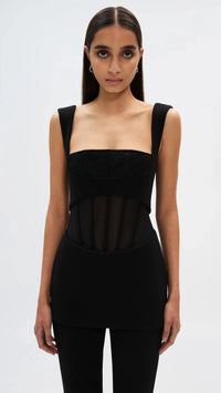 Misha The Ines Bonded Jumpsuit in Black