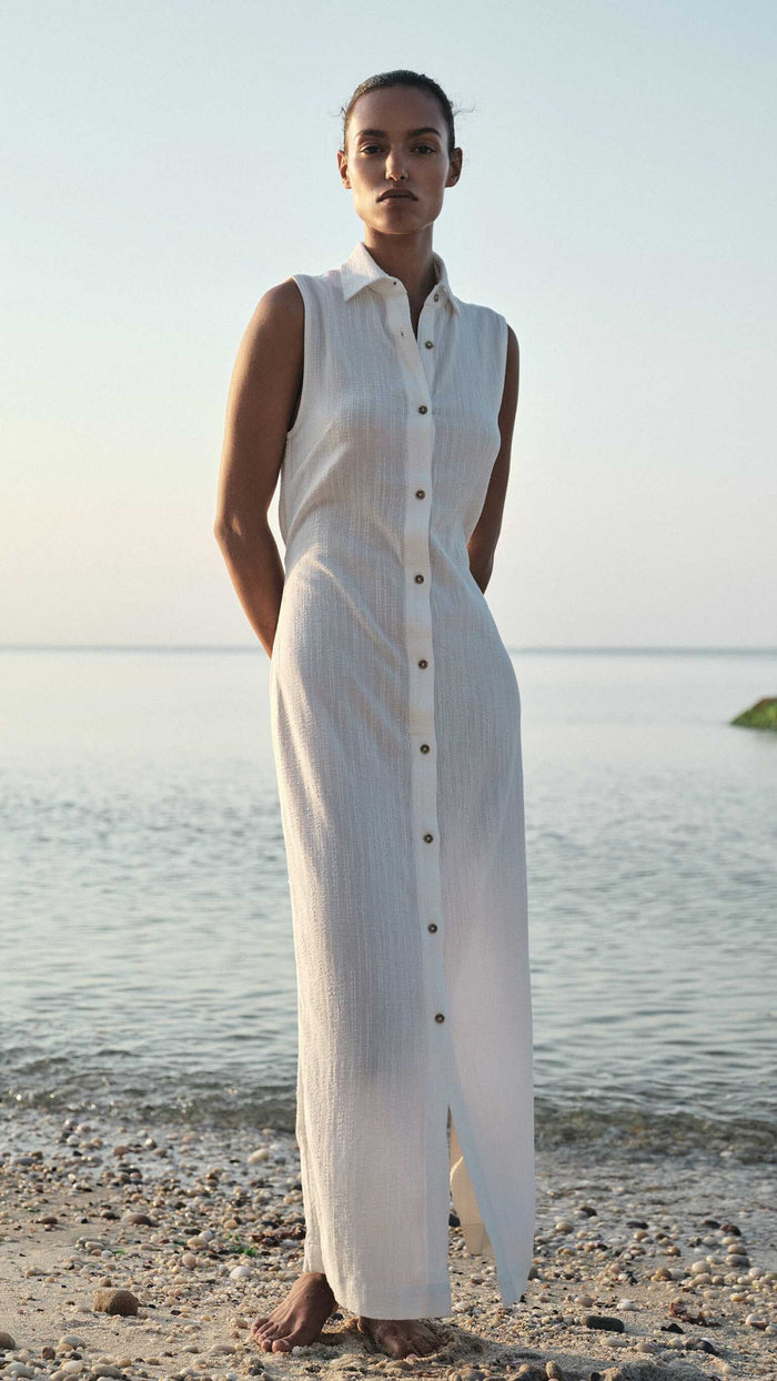 DL1961 Denim Ilana Cotton Gauze Maxi Dress in White