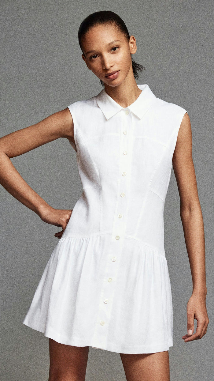 Frame Denim The Linen Day Dress in White