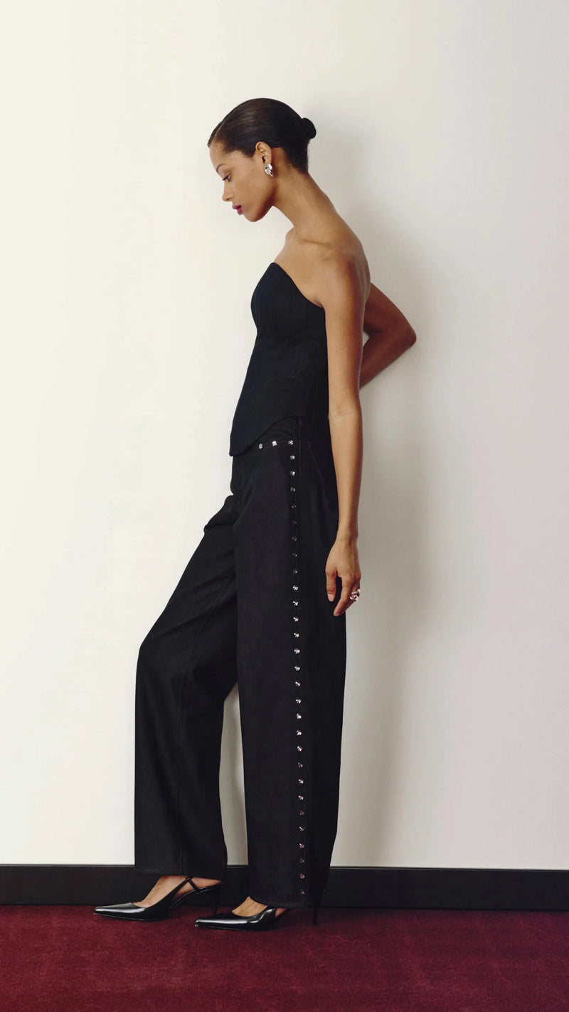 DL1961 Kaylen High Rise Embellished Soft Curve 32" in Eternity