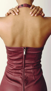 DL1961 Esme Halter Coated Midi Dress in Saffron