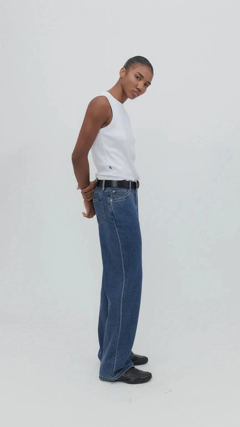 Still Here Walker Wide Leg Jean in Cloud Classic Blue