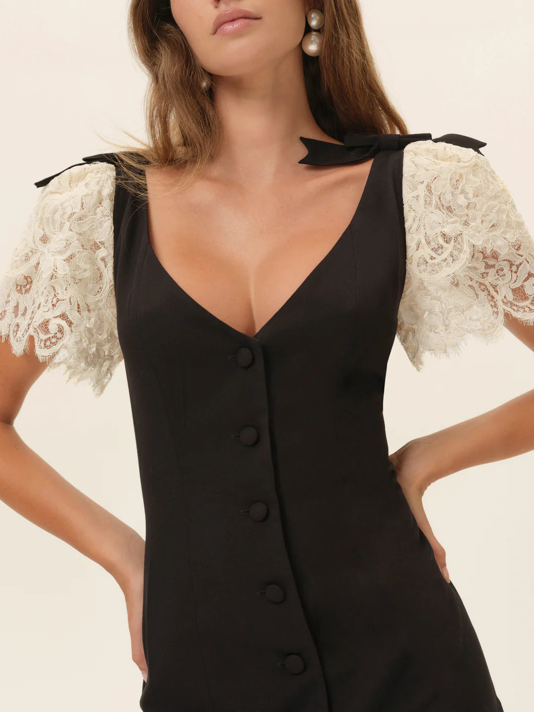 For Love & Lemons Locket Mini Dress in Black