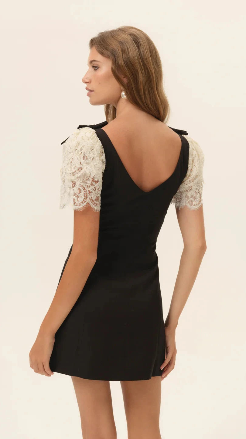 For Love & Lemons Locket Mini Dress in Black