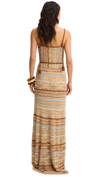 Allison New York Azari Knit Maxi Dress in Brown Zebra