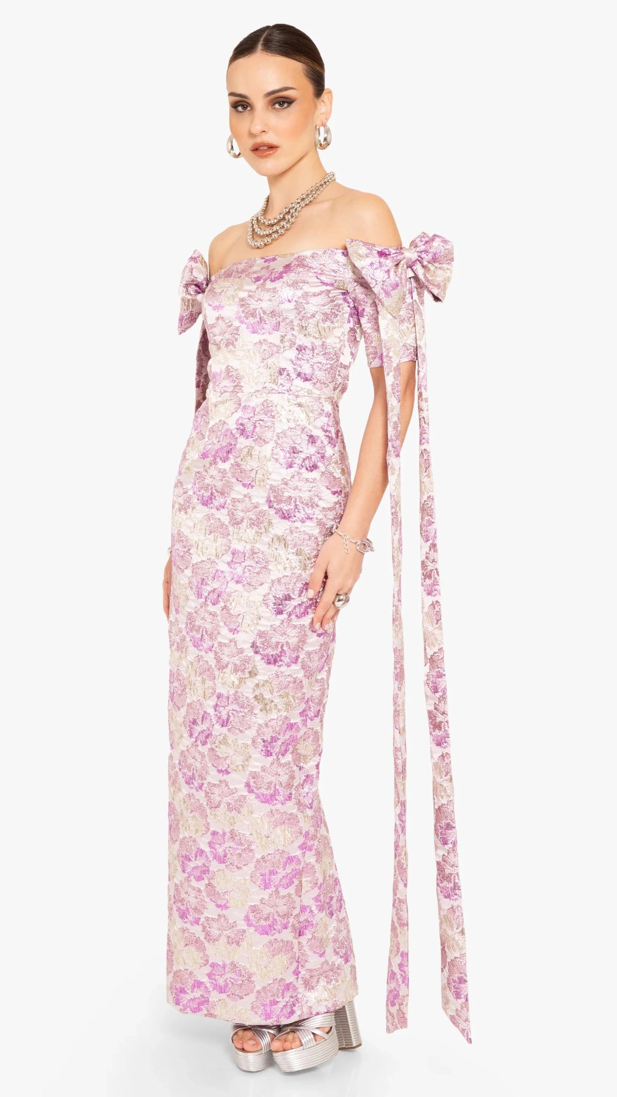 Black Halo Paisley Gown in Glowing Amethyst