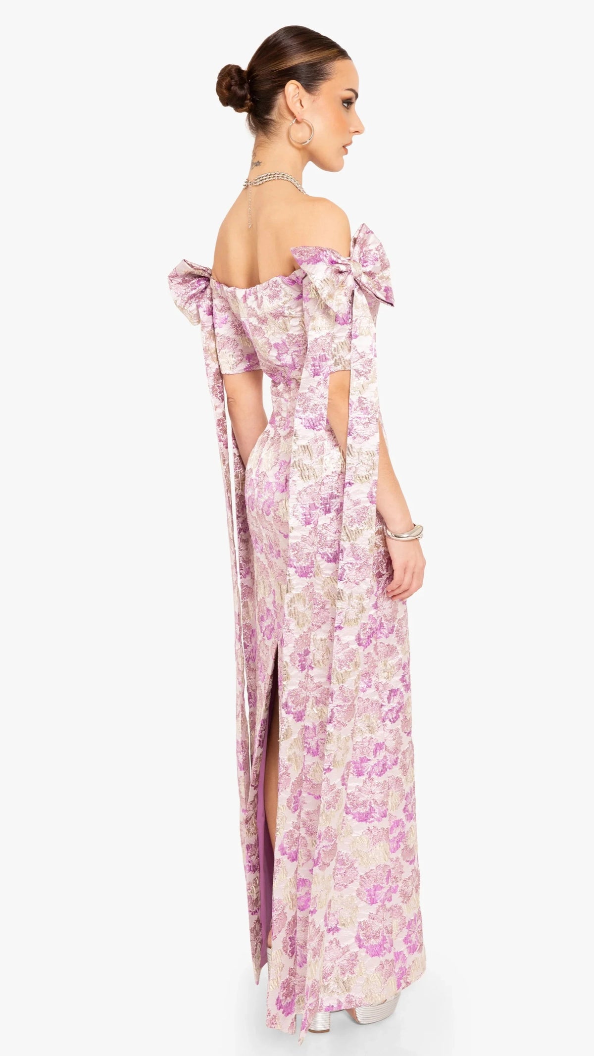 Black Halo Paisley Gown in Glowing Amethyst