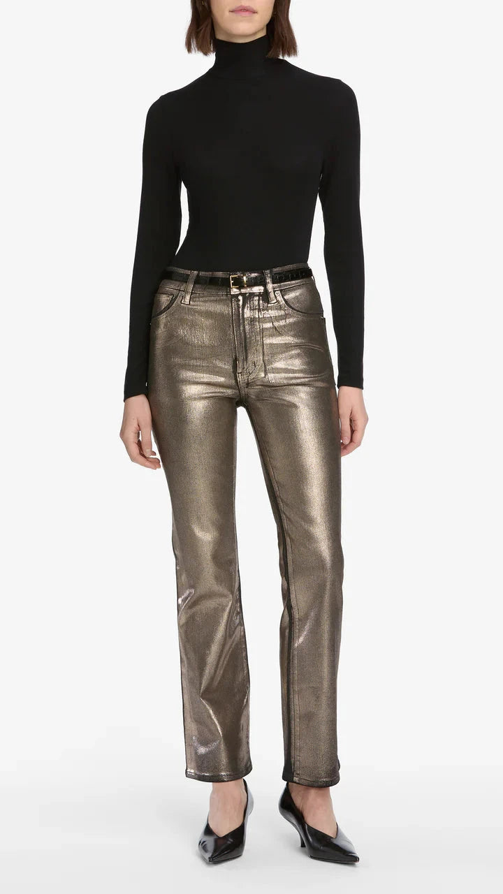 Frame Reboot Coated Denim in Champagne