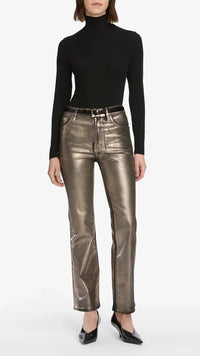 Frame Reboot Coated Denim in Champagne