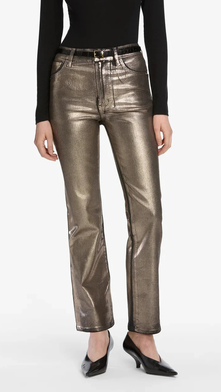 Frame Reboot Coated Denim in Champagne