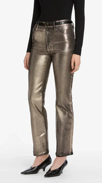 Frame Reboot Coated Denim in Champagne