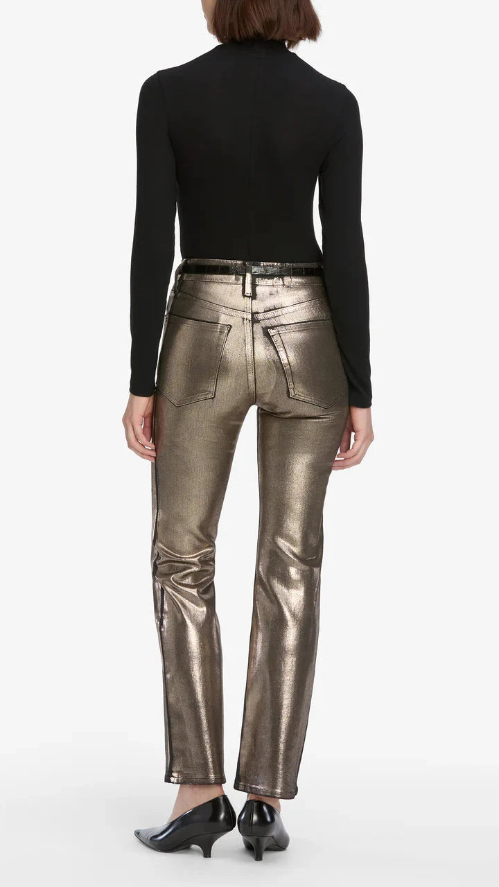 Frame Reboot Coated Denim in Champagne