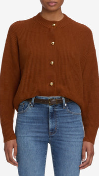 Frame The Femme Cardigan in Rust