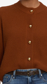 Frame The Femme Cardigan in Rust