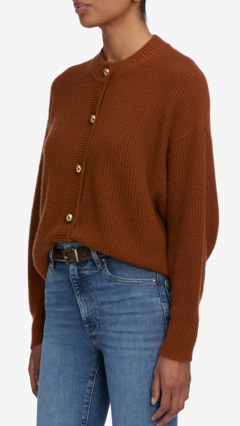 Frame The Femme Cardigan in Rust