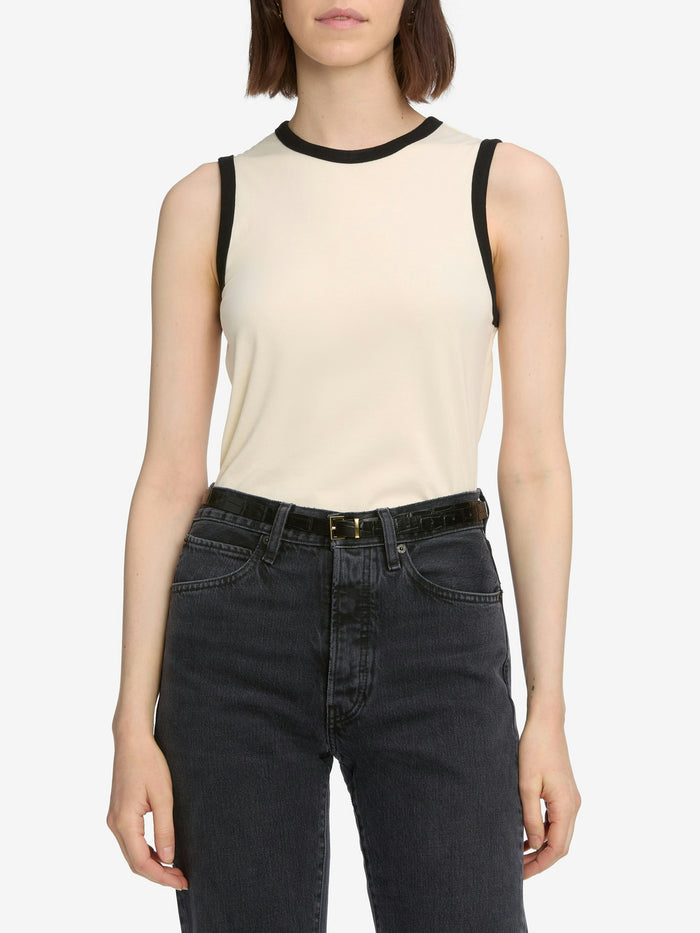 Frame The Ringer Tank in Cream/Black