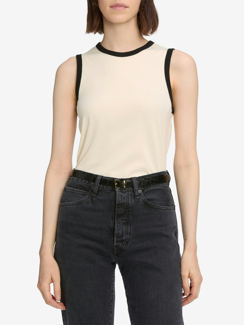 Frame The Ringer Tank in Cream/Black