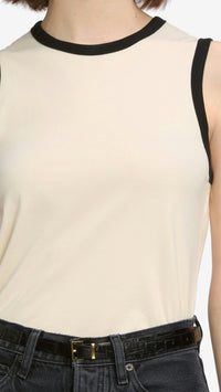 Frame The Ringer Tank in Cream/Black