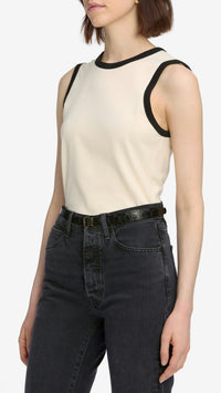 Frame The Ringer Tank in Cream/Black