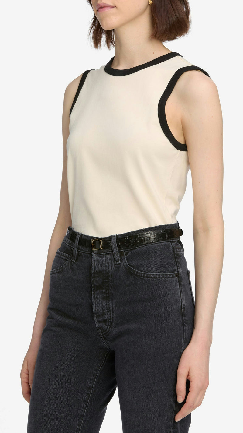Frame The Ringer Tank in Cream/Black