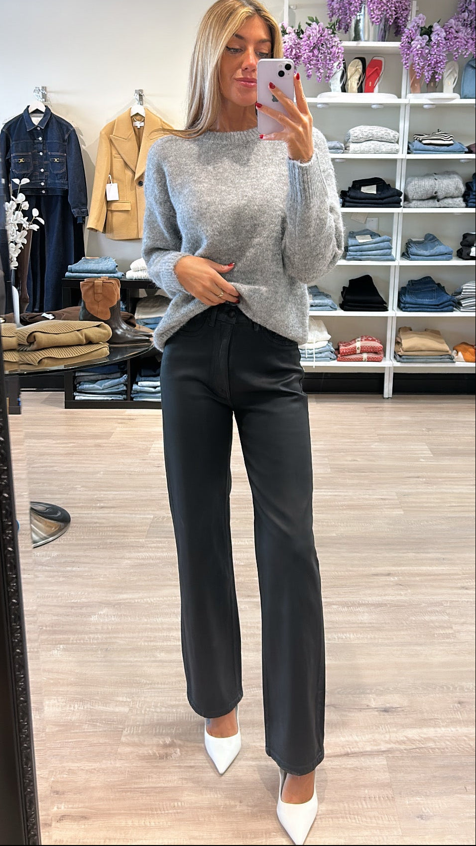 Line and Dot Norla Sweater in Grey