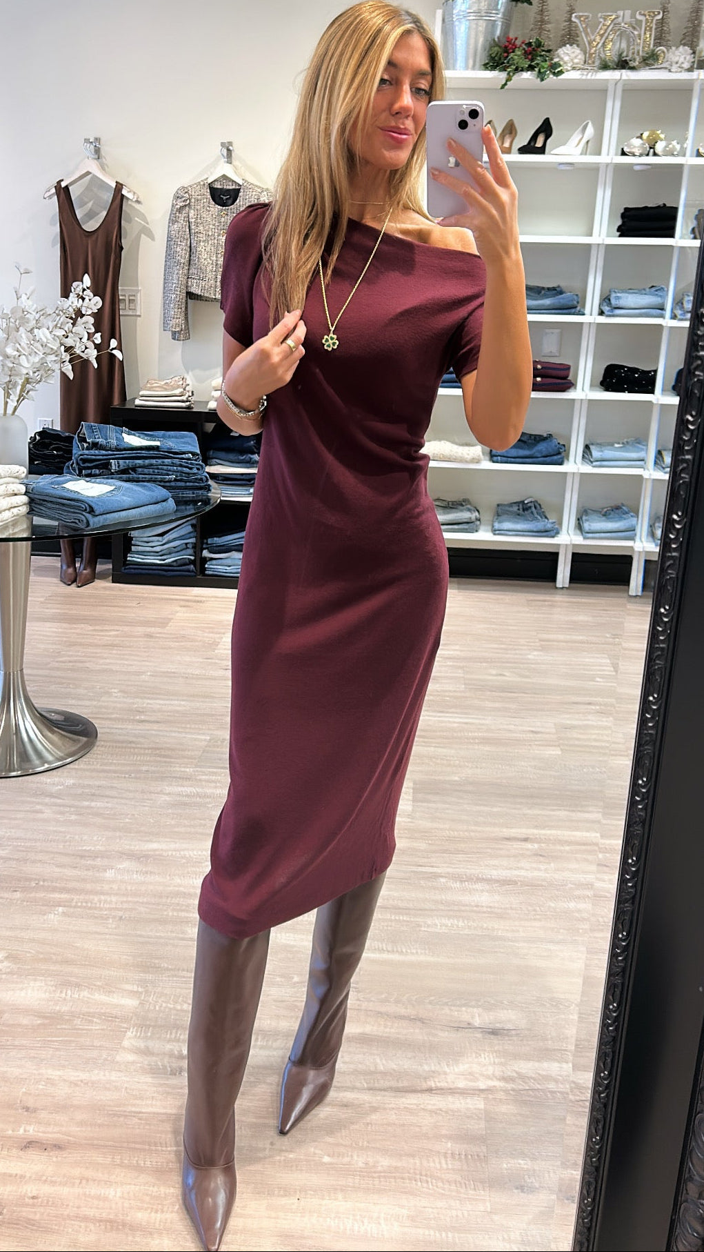 Nation LTD Hallie Midi Dress in Port