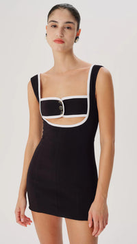 Ronny Kobo Egon Mini Dress in Black and White