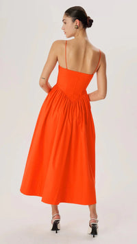 Ronny Kobo Barrett Drop Waist Dress in Red