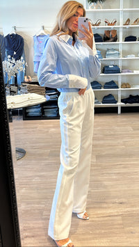 Favorite Daughter The Cuffed Statement Shirt in Powder Blue