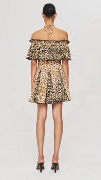Ronny Kobo Esmi Mini Dress in Mixed Zebra Cheetah Print