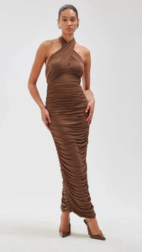 Ronny Kobo Bobbie Halter Gown in Tabasco