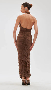 Ronny Kobo Bobbie Halter Gown in Tabasco