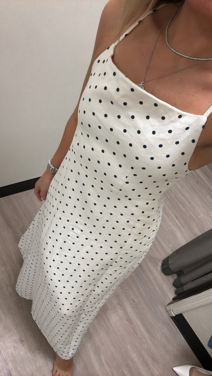 DL1961 Denim Carla Linen Dress in Polka Dot