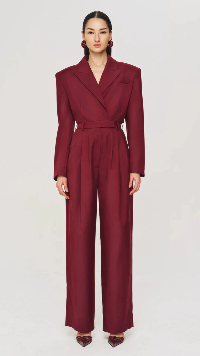 Ronny Kobo Michelle Jumpsuit in Burgundy