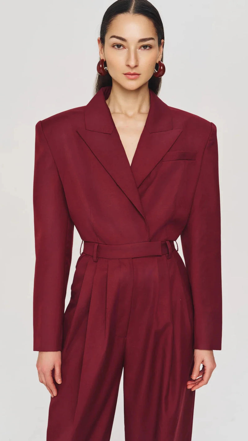 Ronny Kobo Michelle Jumpsuit in Burgundy