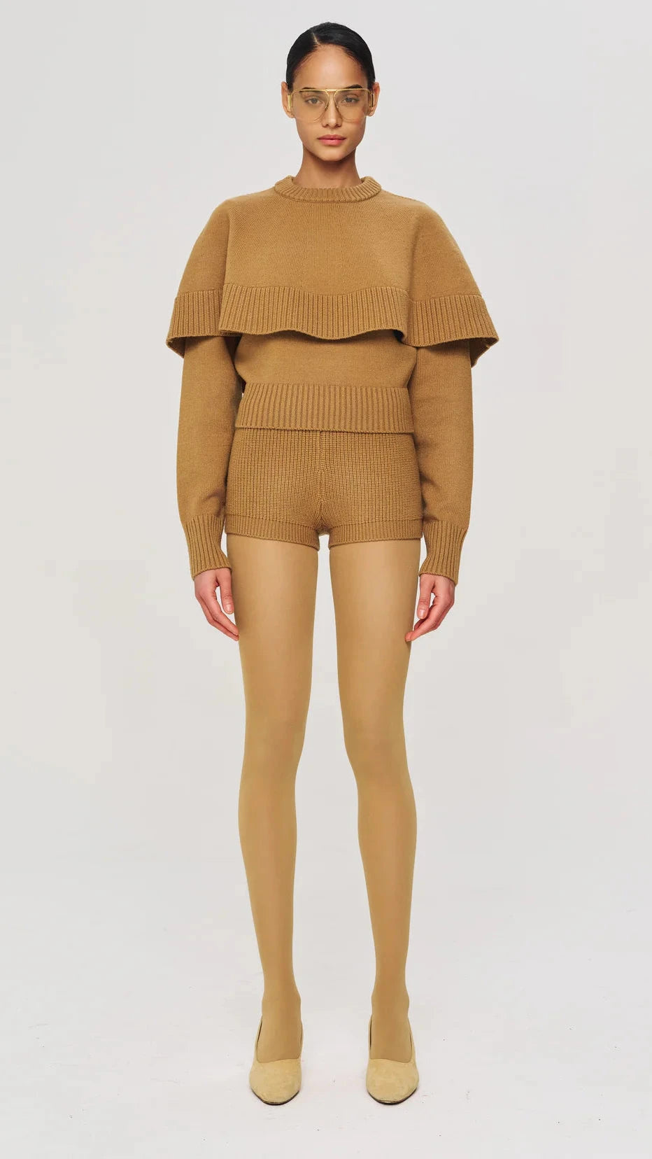 Ronny Kobo Evian Knit Sweater in Camel