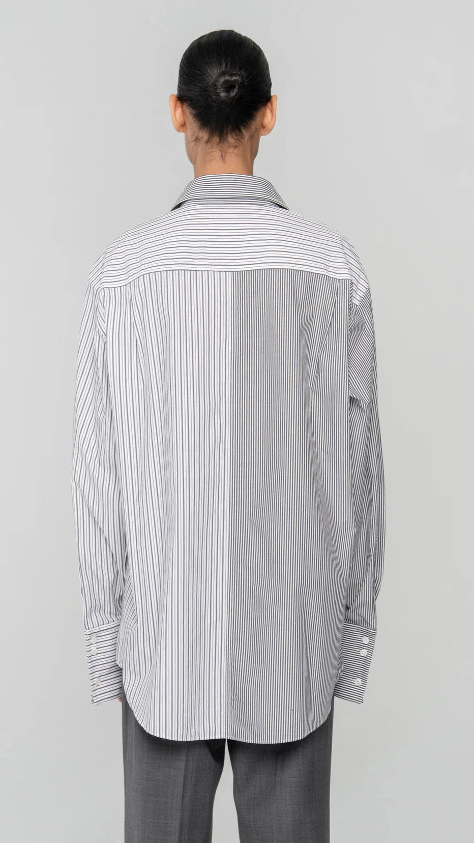 Ronny Kobo Harly Button Down Shirt in Charcoal Ivory