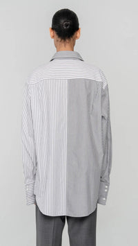 Ronny Kobo Harly Button Down Shirt in Charcoal Ivory