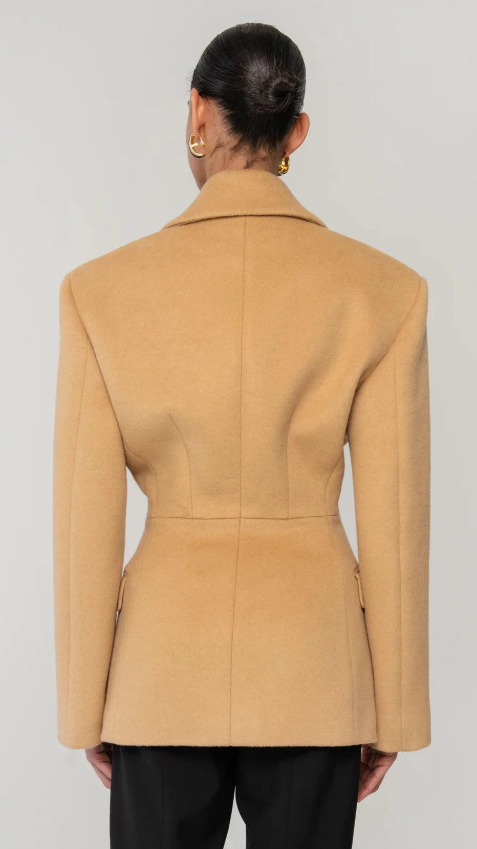Ronny Kobo Calla Short Wool Coat in Camel