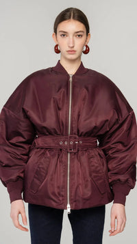 Ronny Kobo Norell Belted Jacket in Cabernet