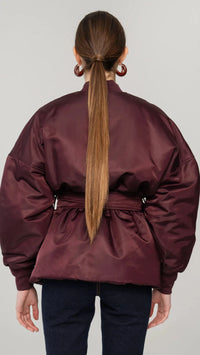 Ronny Kobo Norell Belted Jacket in Cabernet